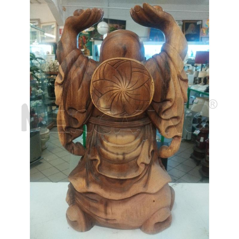 STATUA BUDDHA LEGNO 51 CM  | Mercatino dell'Usato Roma zona marconi 2