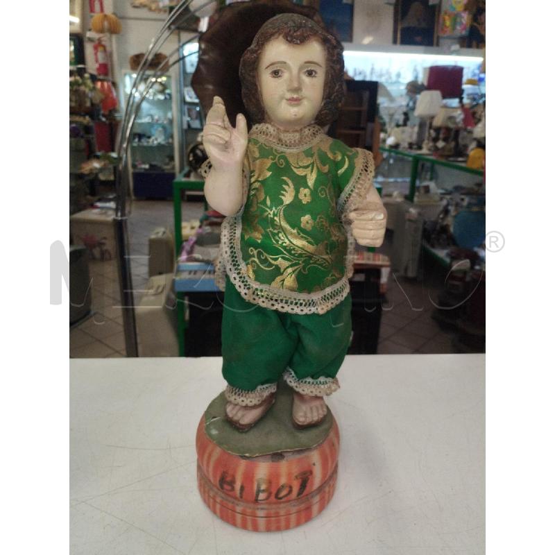 STATUINA BAMBINO GESU' CM 37 BASE LEGNO | Mercatino dell'Usato Roma zona marconi 1