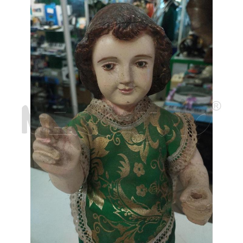 STATUINA BAMBINO GESU' CM 37 BASE LEGNO | Mercatino dell'Usato Roma zona marconi 2