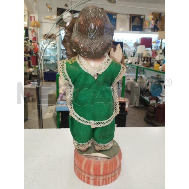 STATUINA BAMBINO GESU' CM 37 BASE LEGNO | Mercatino dell'Usato Roma zona marconi 3