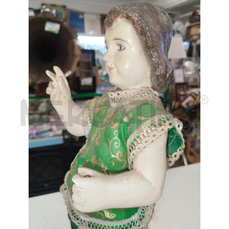 STATUINA BAMBINO GESU' CM 37 BASE LEGNO | Mercatino dell'Usato Roma zona marconi 4
