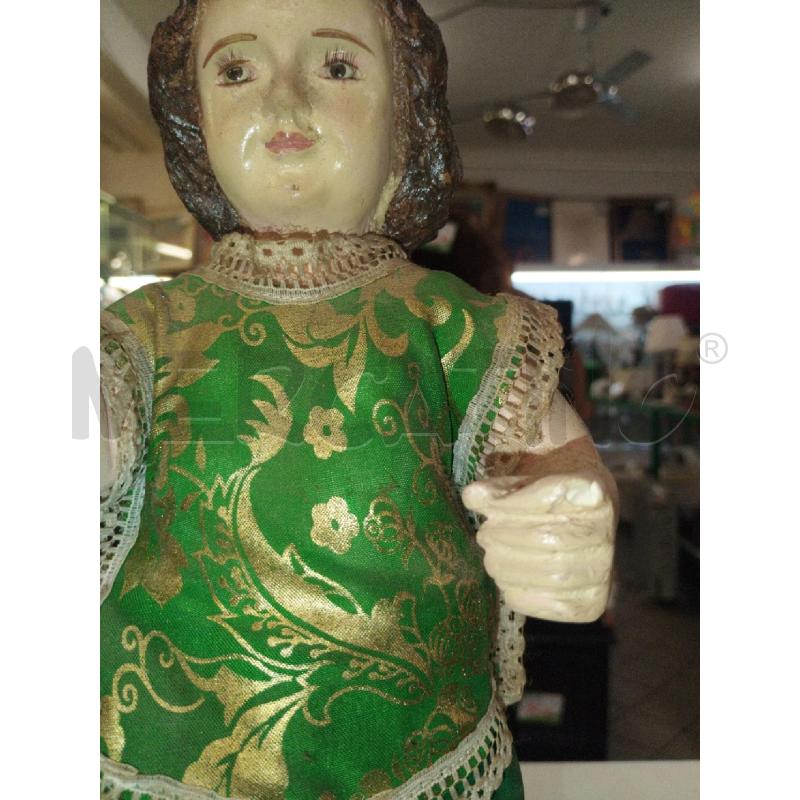 STATUINA BAMBINO GESU' CM 37 BASE LEGNO | Mercatino dell'Usato Roma zona marconi 5