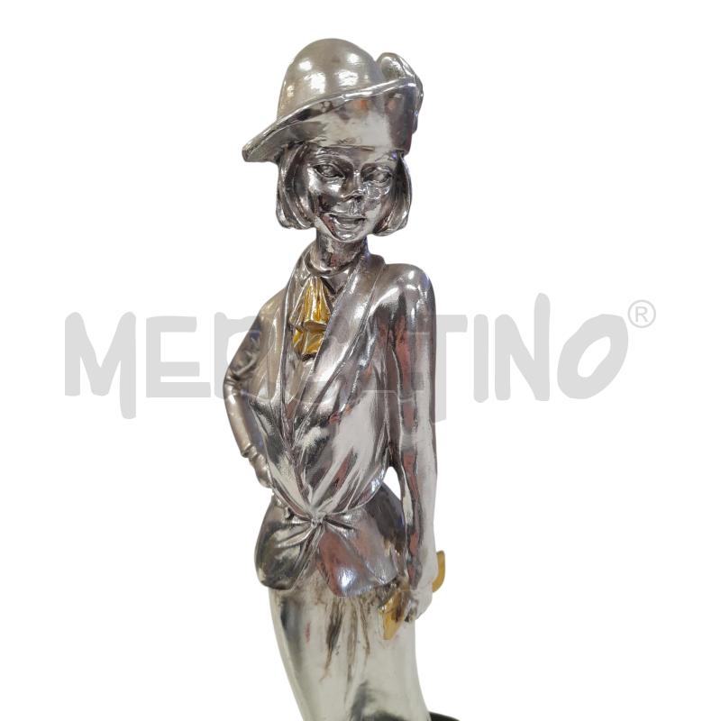 STATUINA DONNA D' EPOCA CON BORSETTA ARGENTATA | Mercatino dell'Usato Roma zona marconi 3