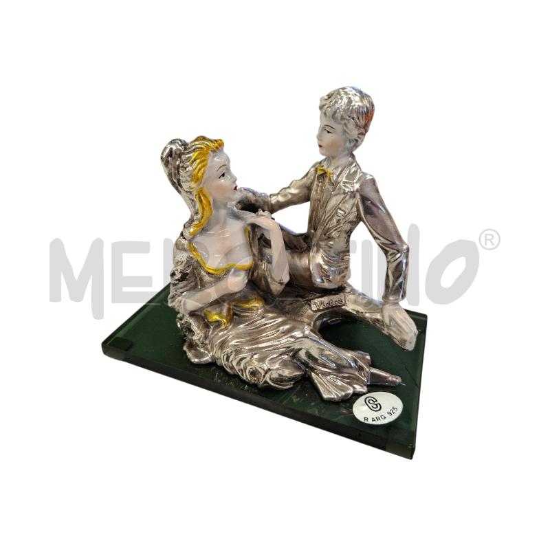 STATUINA FIDANZATI PORCELLANA LAMINATA BASE CRISTALLO FUME' | Mercatino dell'Usato Roma zona marconi 1
