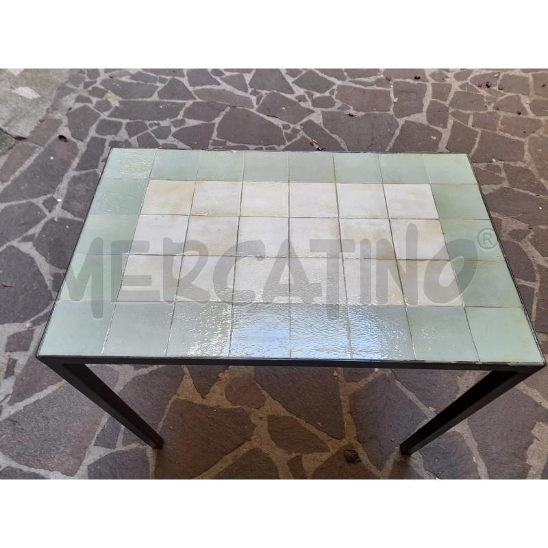 TAVOLO RETT MET NERO MAIOLICHE 80X50. | Mercatino dell'Usato Roma zona marconi 2