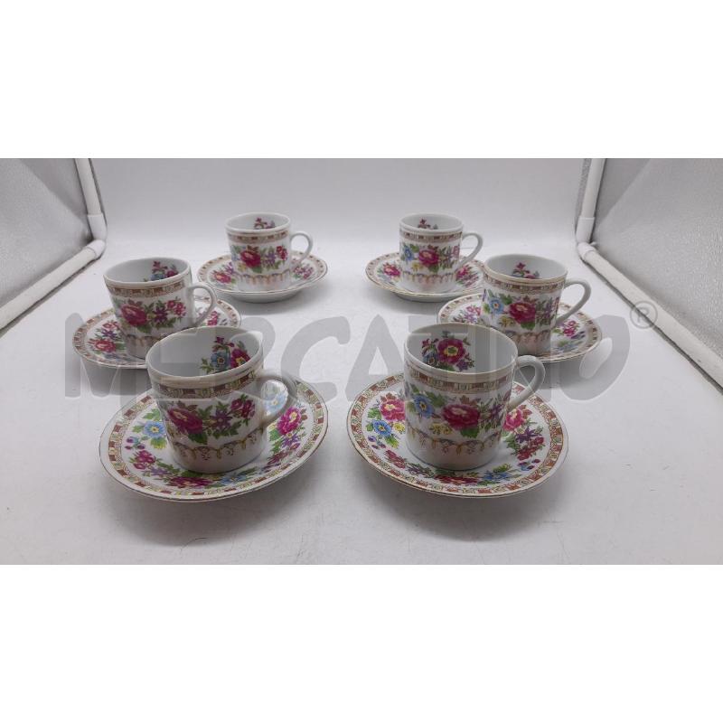 TAZZINE CAFFE' DIPINTA CHINA FIORI | Mercatino dell'Usato Roma zona marconi 1