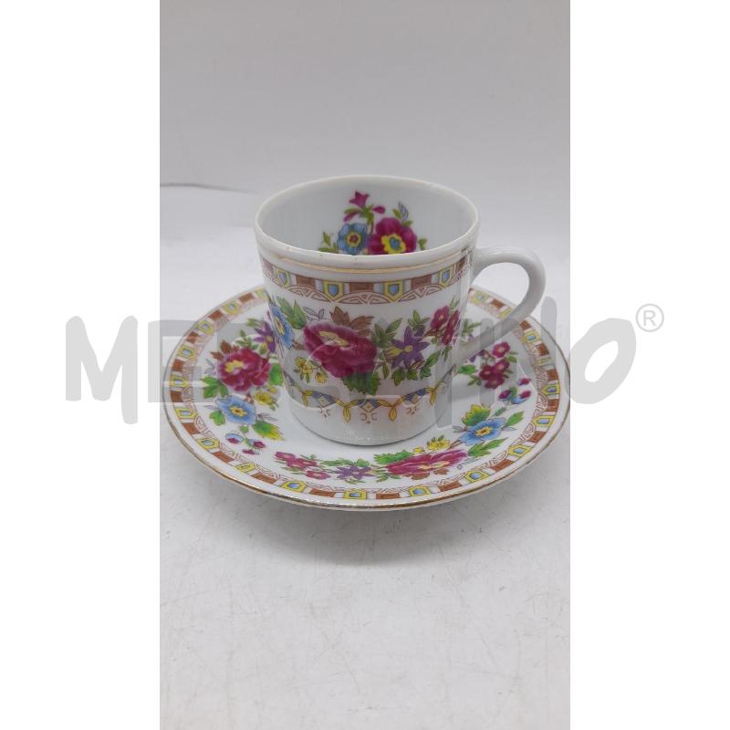 TAZZINE CAFFE' DIPINTA CHINA FIORI | Mercatino dell'Usato Roma zona marconi 2