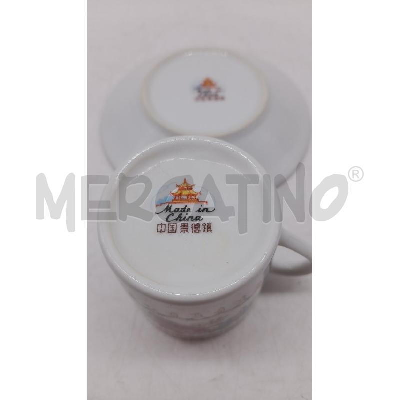 TAZZINE CAFFE' DIPINTA CHINA FIORI | Mercatino dell'Usato Roma zona marconi 3