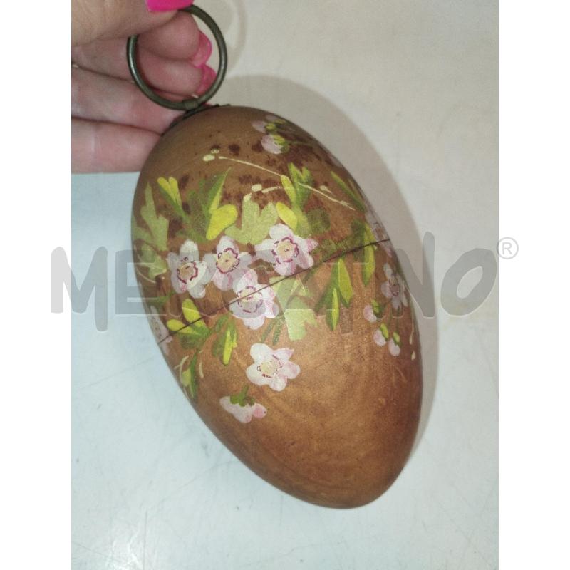 UOVO COLLEZIONE LEGNO DIPINTO FIORI | Mercatino dell'Usato Roma zona marconi 1