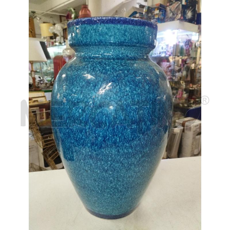 VASO CERAMICA  SMALTATO BLU | Mercatino dell'Usato Roma zona marconi 1