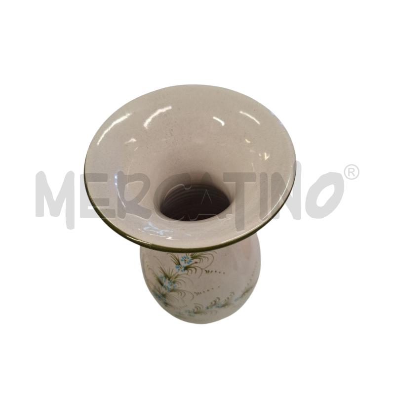 VASO DERUTA DIPINTO FIORELLINI AZZURRI ALT 30 CM  | Mercatino dell'Usato Roma zona marconi 2