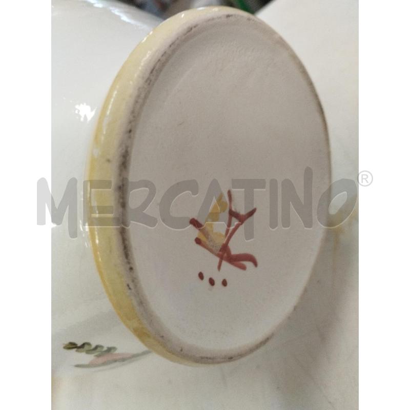 VASO IN TERRACOTTA BIANCO DIPINTO FIORI B/GIALLO | Mercatino dell'Usato Roma zona marconi 3