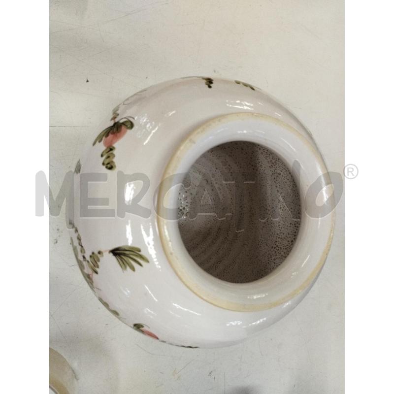 VASO IN TERRACOTTA BIANCO DIPINTO FIORI B/GIALLO | Mercatino dell'Usato Roma zona marconi 4