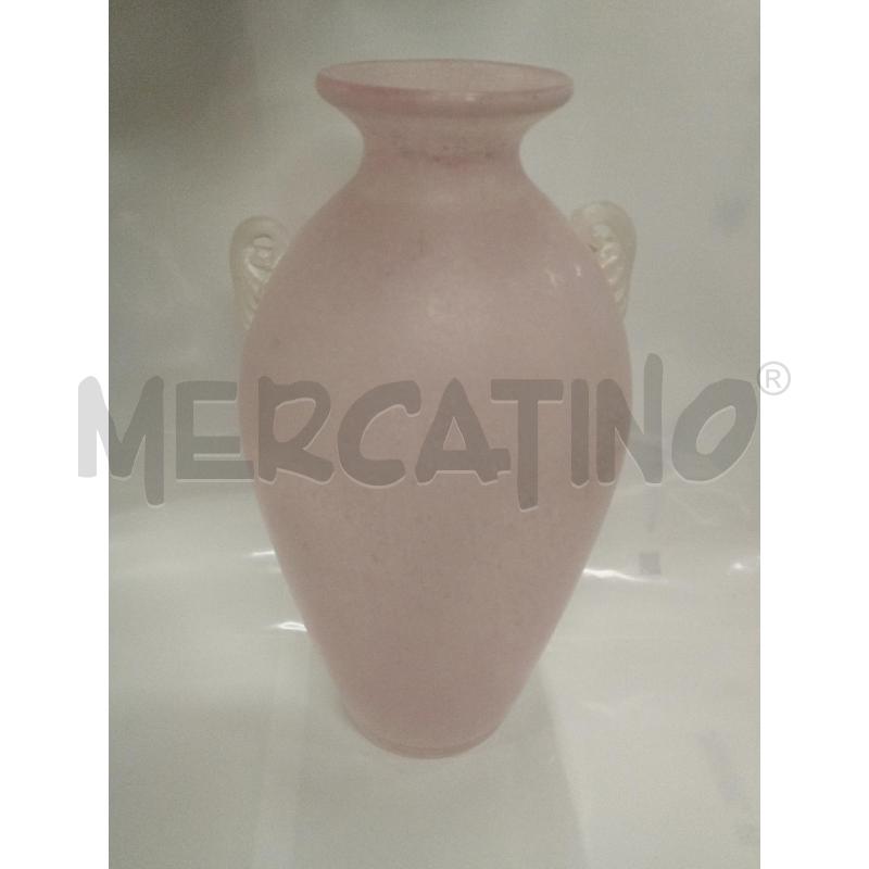 VASO VETRO STILE MURANO ROSA 28 CM | Mercatino dell'Usato Roma zona marconi 1