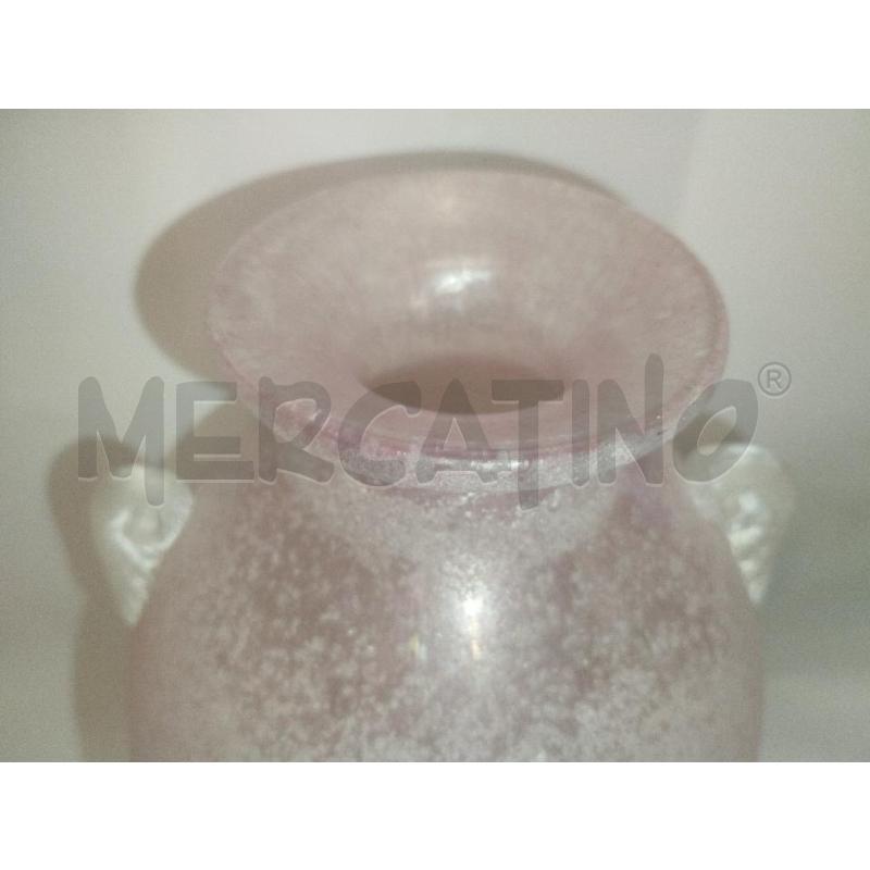 VASO VETRO STILE MURANO ROSA 28 CM | Mercatino dell'Usato Roma zona marconi 2