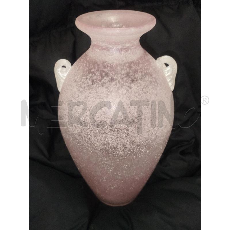 VASO VETRO STILE MURANO ROSA 28 CM | Mercatino dell'Usato Roma zona marconi 3