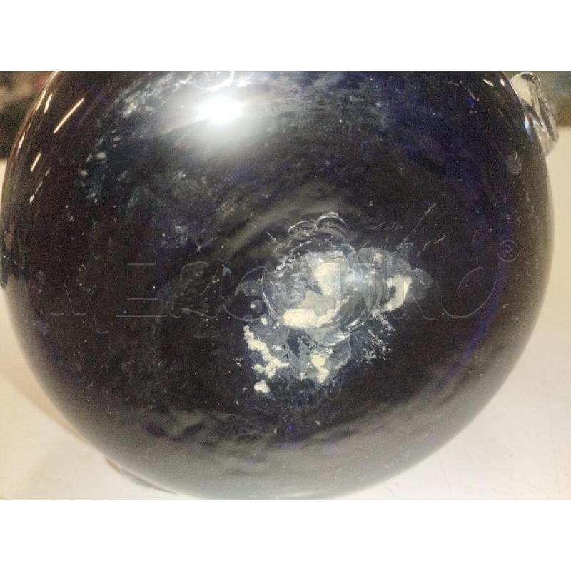 VASO VINTAGE VETRO BLU RIGHE TRASP | Mercatino dell'Usato Roma zona marconi 4