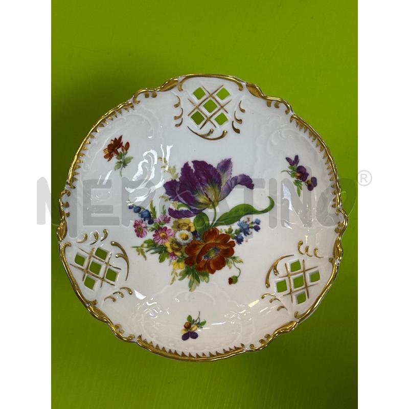 ALZATINA FIORI BORDO DORATO PRUSSIA | Mercatino dell'Usato Ciampino 2