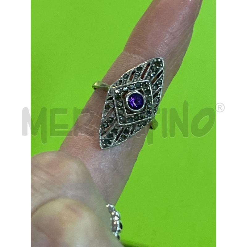 ANELLO DONNA ARG925 RETT.MARCASS. AMETISTA | Mercatino dell'Usato Ciampino 1