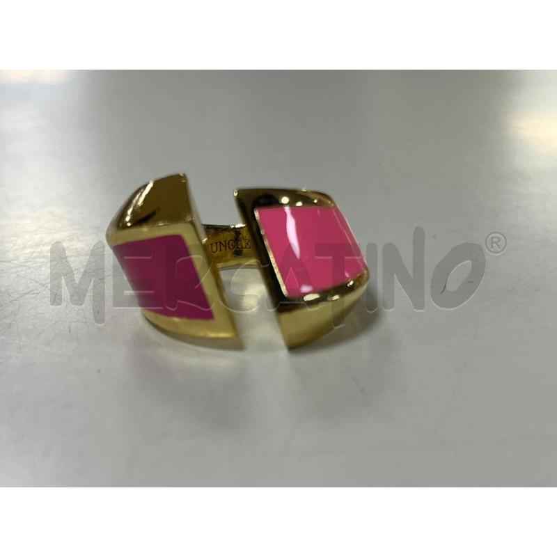 ANELLO DONNA UNOAERRE DORATO SMALTO ROSA | Mercatino dell'Usato Ciampino 1