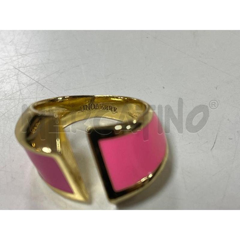 ANELLO DONNA UNOAERRE DORATO SMALTO ROSA | Mercatino dell'Usato Ciampino 2