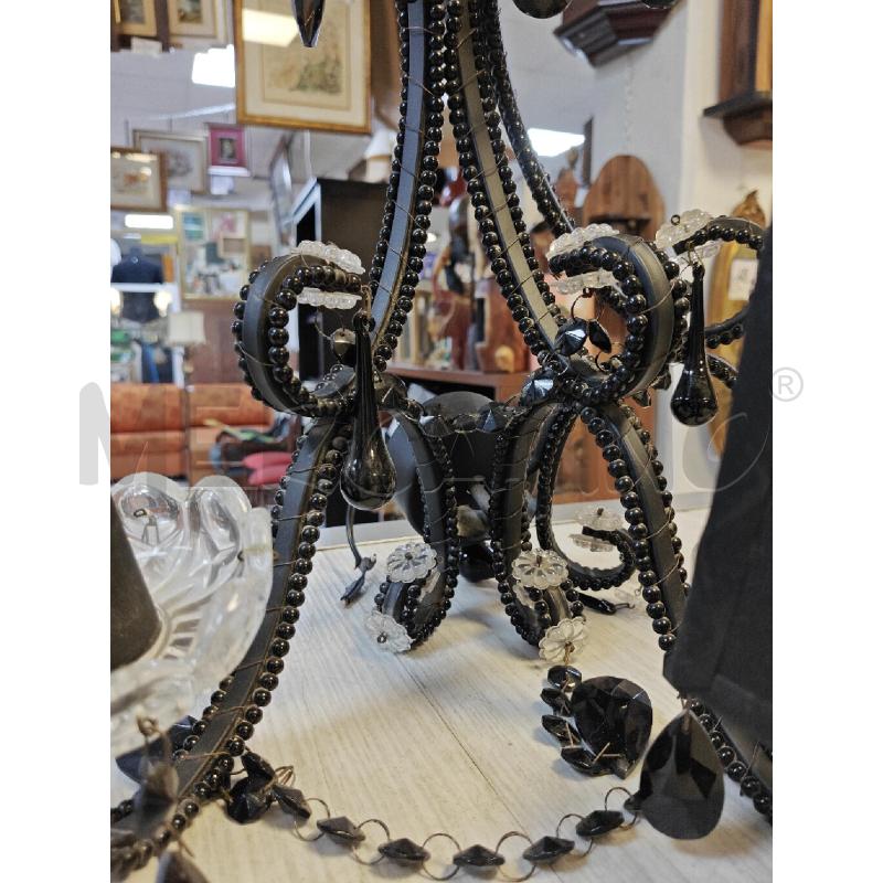 APPLIQUE GRANDE FERRO E MURANO NERO GOCCE | Mercatino dell'Usato Ciampino 2