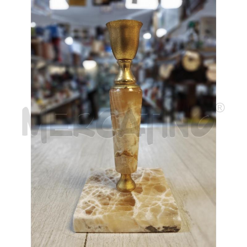BASE LAMPADA O PORTACANDELA IN ONICE BEIGE | Mercatino dell'Usato Ciampino 1