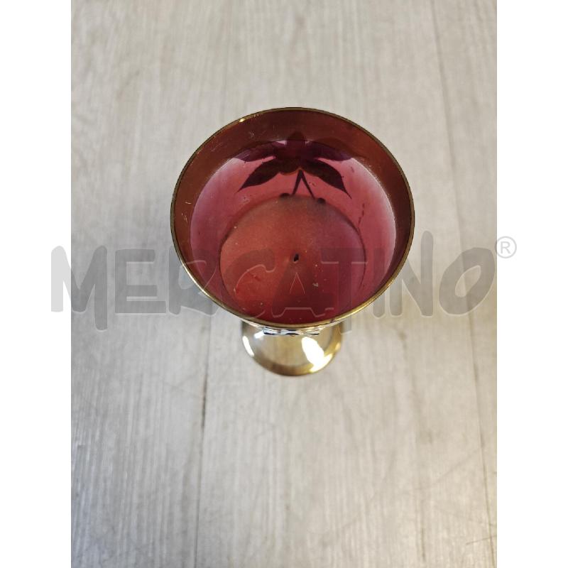 BICCHIERE ROSSO E DORATO CON FIORI DIPINTI | Mercatino dell'Usato Ciampino 2