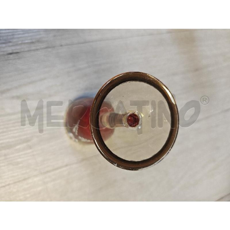 BICCHIERE ROSSO E DORATO CON FIORI DIPINTI | Mercatino dell'Usato Ciampino 4