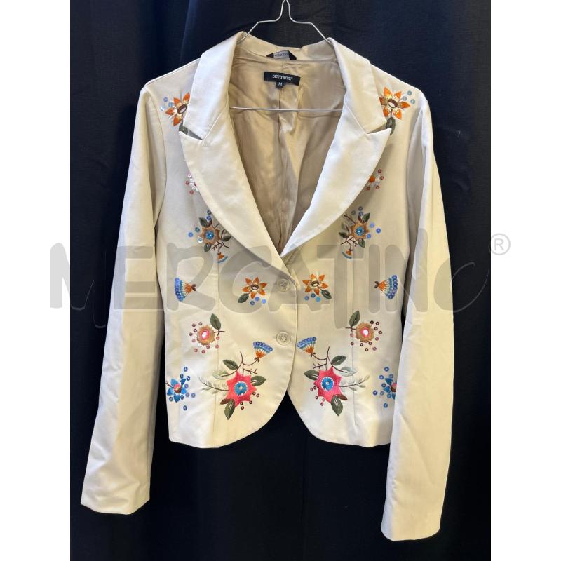 BLAZER DONNA DENNY ROSE BEIGE RICAMI FIORI | Mercatino dell'Usato Ciampino 1