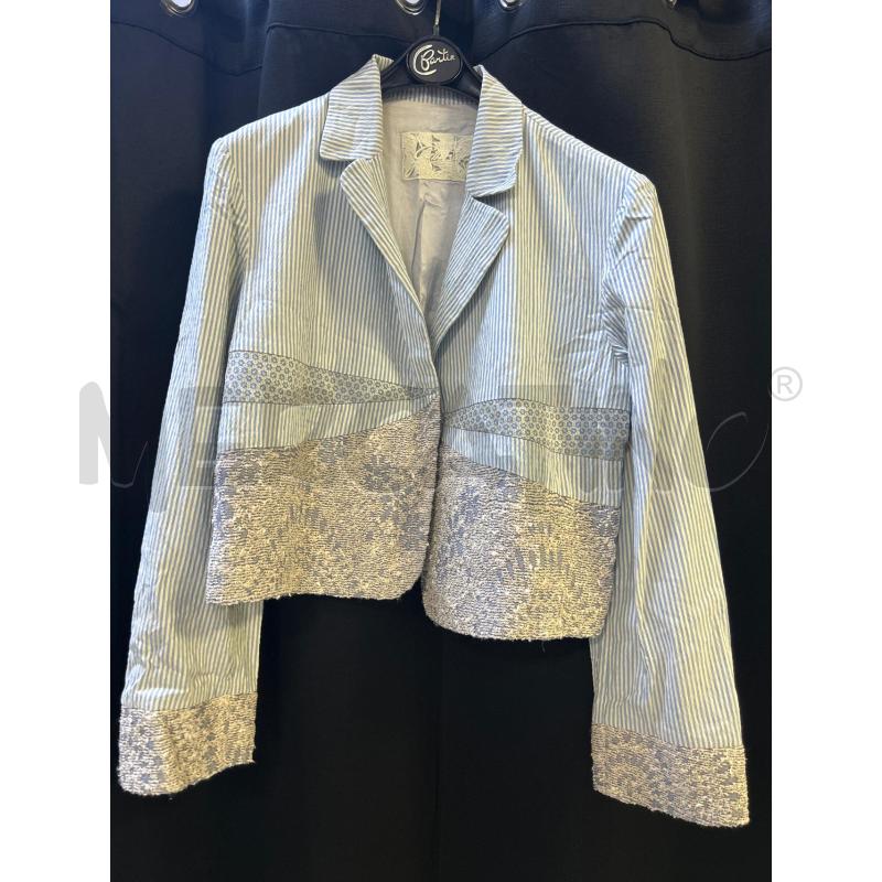BLAZER DONNA GATTINONI STR CELESTI BIANCHE FANTASIA  | Mercatino dell'Usato Ciampino 1