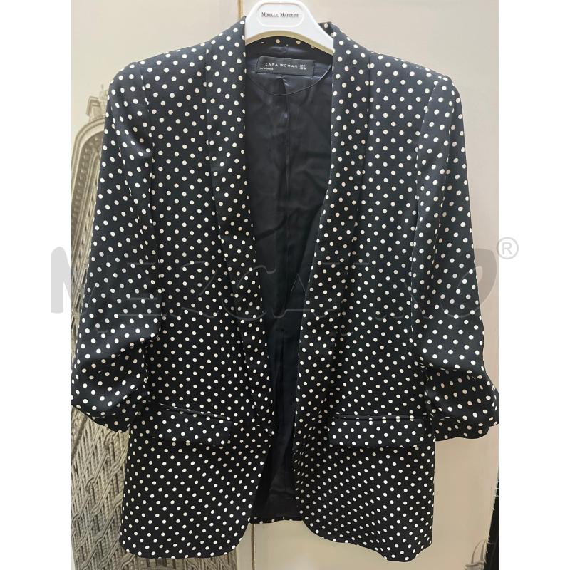 BLAZER DONNA ZARA NERO POIS BIANCHI  | Mercatino dell'Usato Ciampino 1