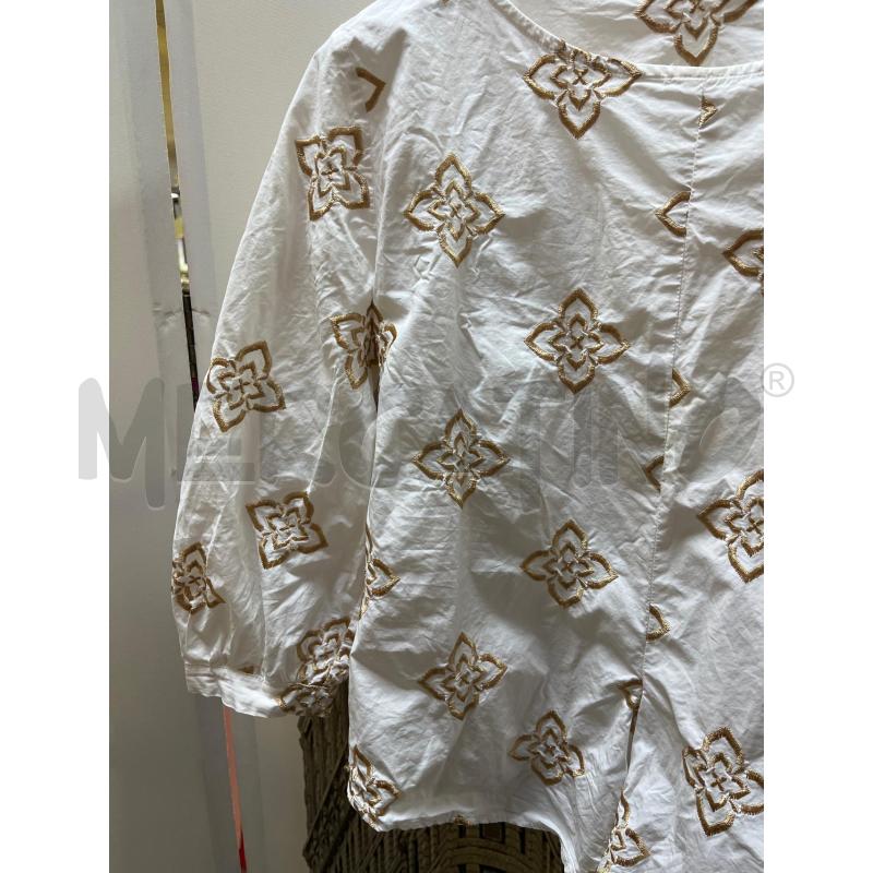 BLUSA DONNA EMME MARELLA BIANCA FANT RICAMO DORATO | Mercatino dell'Usato Ciampino 3