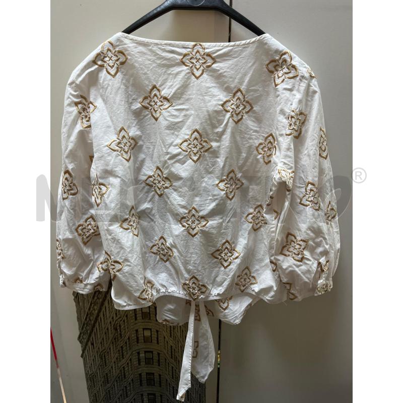 BLUSA DONNA EMME MARELLA BIANCA FANT RICAMO DORATO | Mercatino dell'Usato Ciampino 4