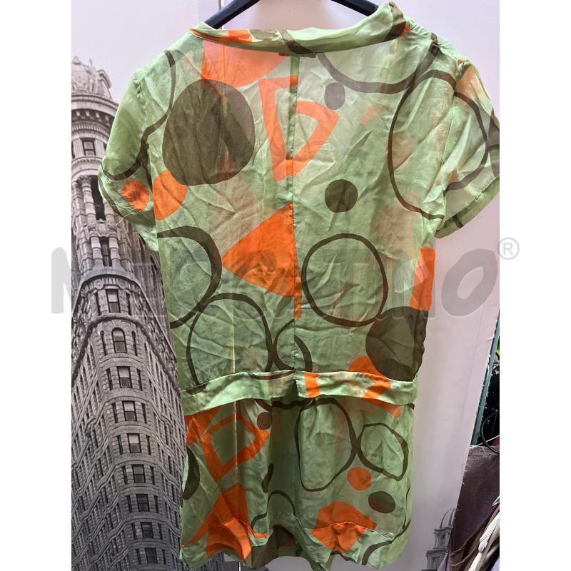 BLUSA DONNA ETHIC SETA VERDE ARANCIO FANTASIA | Mercatino dell'Usato Ciampino 2