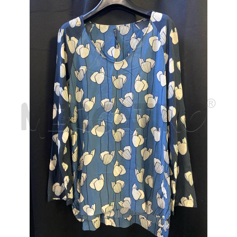BLUSA DONNA MANILA GRACE BLU FIORI BEIGE | Mercatino dell'Usato Ciampino 1