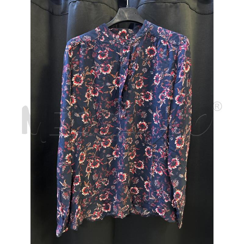 BLUSA DONNA TOMMY HILFIGER BLU FIORI ROSSI BIANCHI | Mercatino dell'Usato Ciampino 1