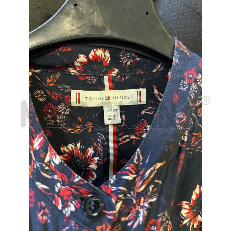 BLUSA DONNA TOMMY HILFIGER BLU FIORI ROSSI BIANCHI | Mercatino dell'Usato Ciampino 2