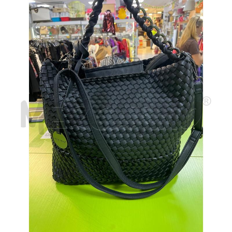 BORSA DONNA ALEX MAX NERA INTRECCIATA | Mercatino dell'Usato Ciampino 2