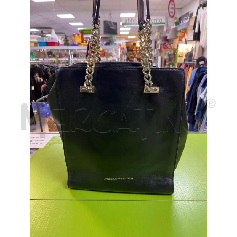 BORSA DONNA ATOS LOMBARDINI NERA PELLE | Mercatino dell'Usato Ciampino 1