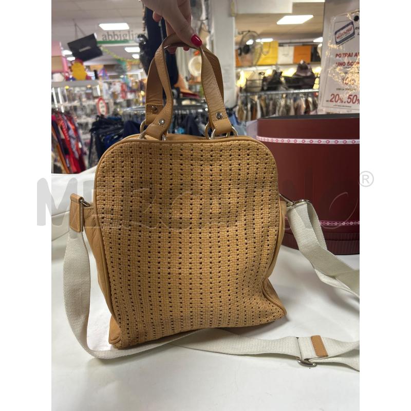 BORSA DONNA BOCAGE IN PELLE MARRONE BEIGE | Mercatino dell'Usato Ciampino 1