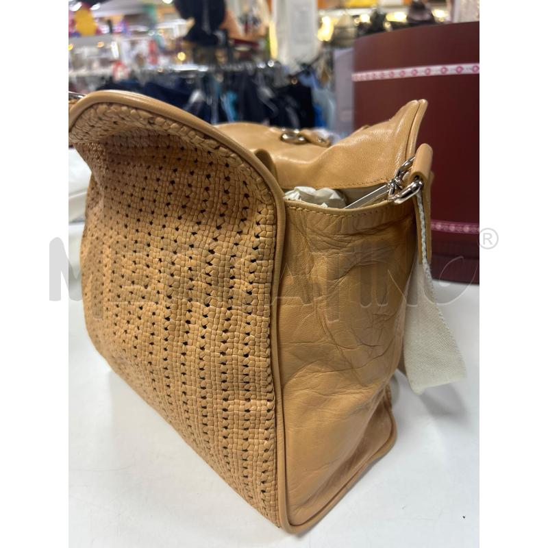 BORSA DONNA BOCAGE IN PELLE MARRONE BEIGE | Mercatino dell'Usato Ciampino 3