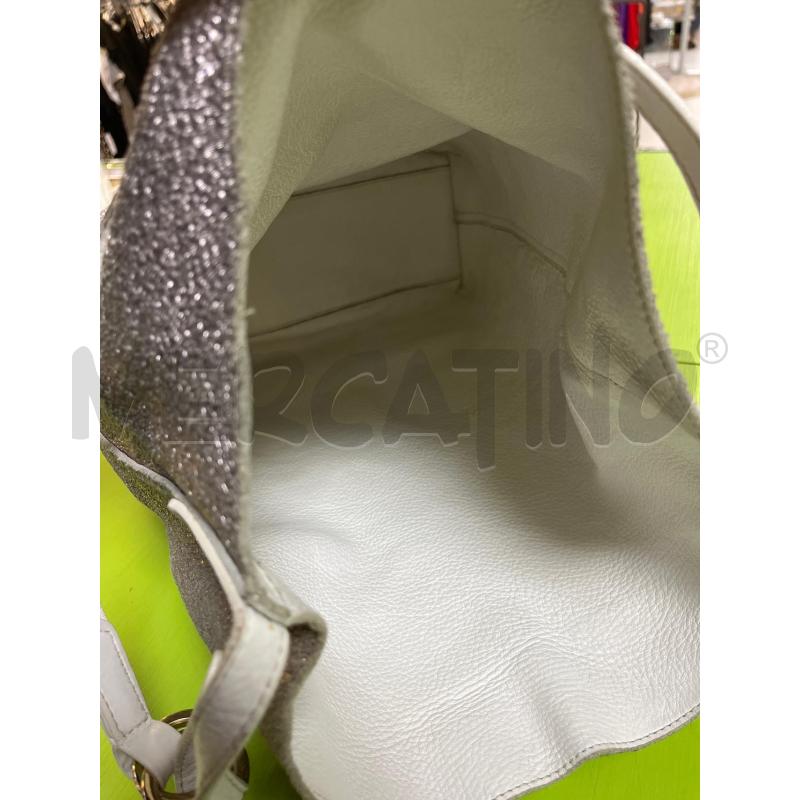 BORSA DONNA COCCINELLE BIANCA ED ARGENTO DOUBLE FACE | Mercatino dell'Usato Ciampino 4