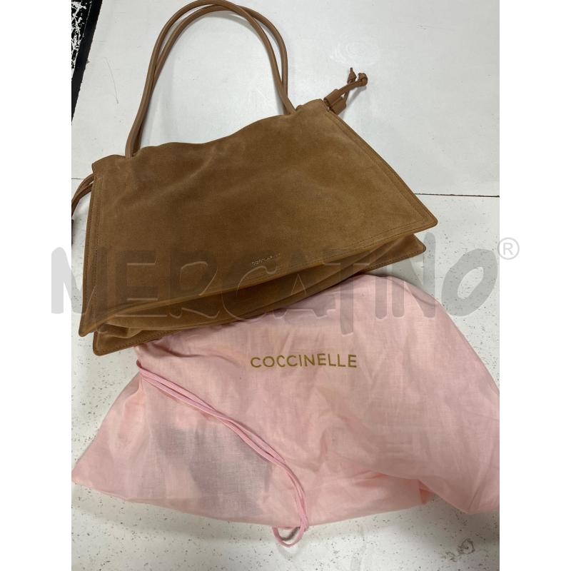 BORSA DONNA COCCINELLE MARRONE CHIARO SCAMO PELLE | Mercatino dell'Usato Ciampino 1