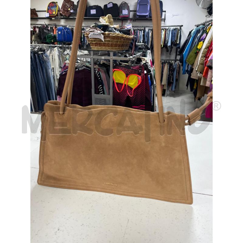 BORSA DONNA COCCINELLE MARRONE CHIARO SCAMO PELLE | Mercatino dell'Usato Ciampino 2