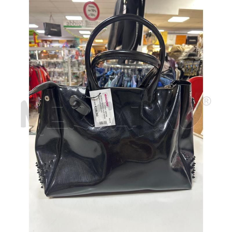 BORSA DONNA GUM NERA BORCHIE NERE NO TRACOLLA | Mercatino dell'Usato Ciampino 1