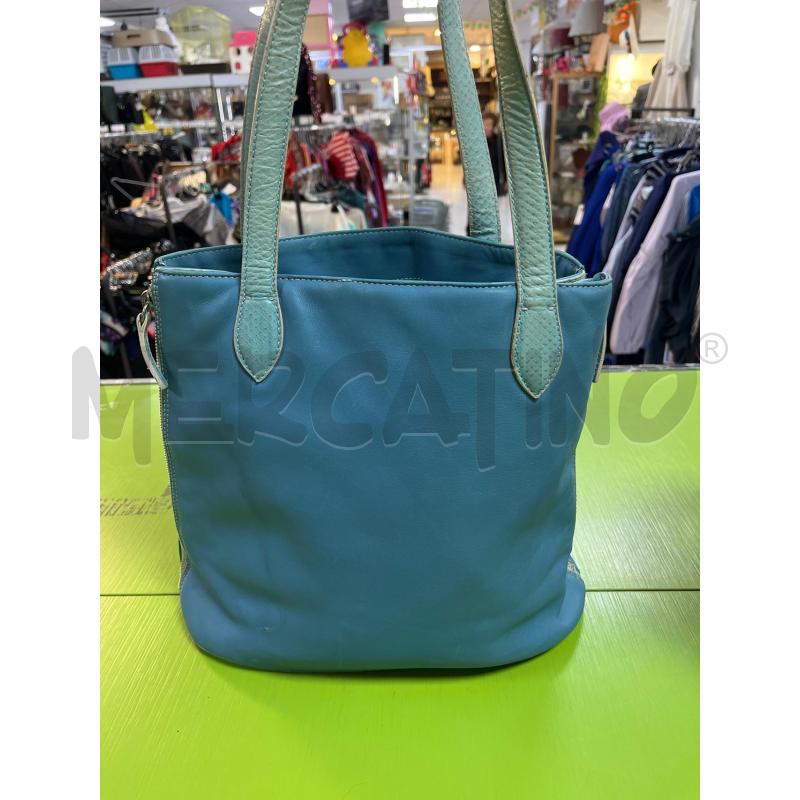 BORSA DONNA IN PELLE GIANFRANCO SISTI CELESTE | Mercatino dell'Usato Ciampino 3