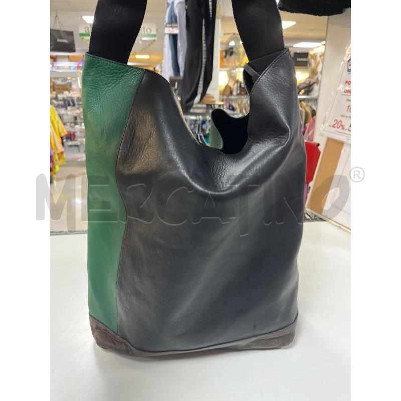 BORSA DONNA MARNI IN PELLE NERA VERDE E MARRONE | Mercatino dell'Usato Ciampino 1
