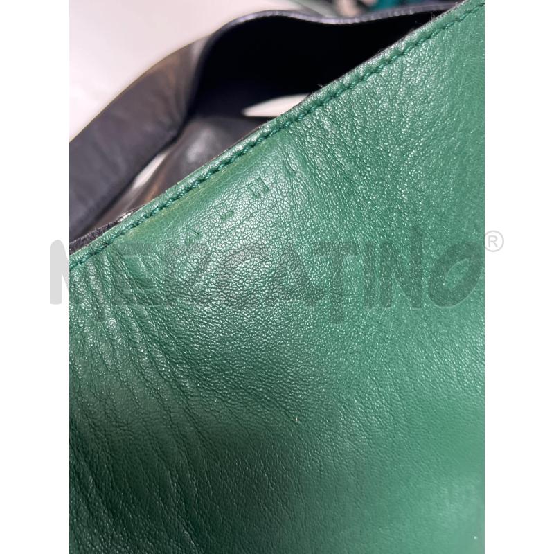BORSA DONNA MARNI IN PELLE NERA VERDE E MARRONE | Mercatino dell'Usato Ciampino 5