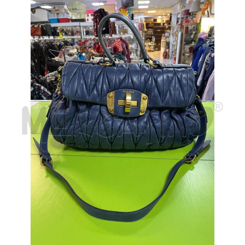 BORSA DONNA MIU MIU IN PELLE BLU | Mercatino dell'Usato Ciampino 1